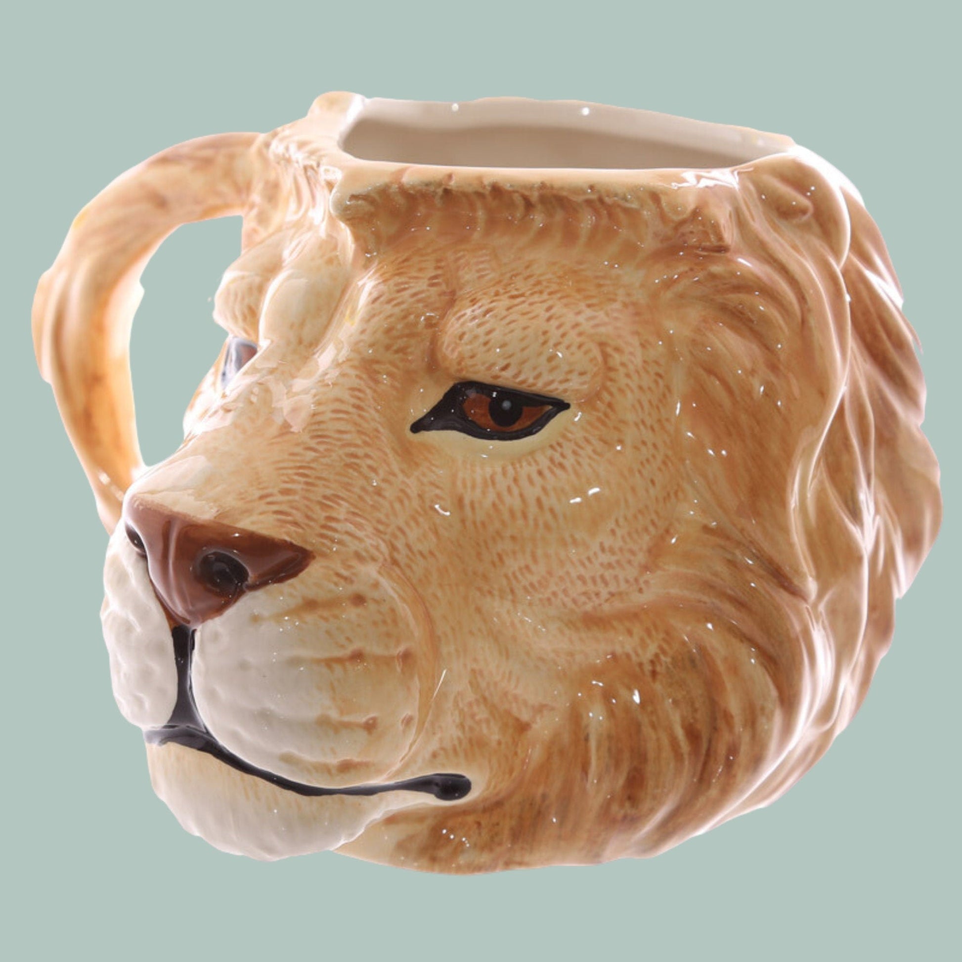 Novelty Lion Head Shaped Ceramic Mug - A Roaringly Unique Coffee Cup - The Mug GalleryMug