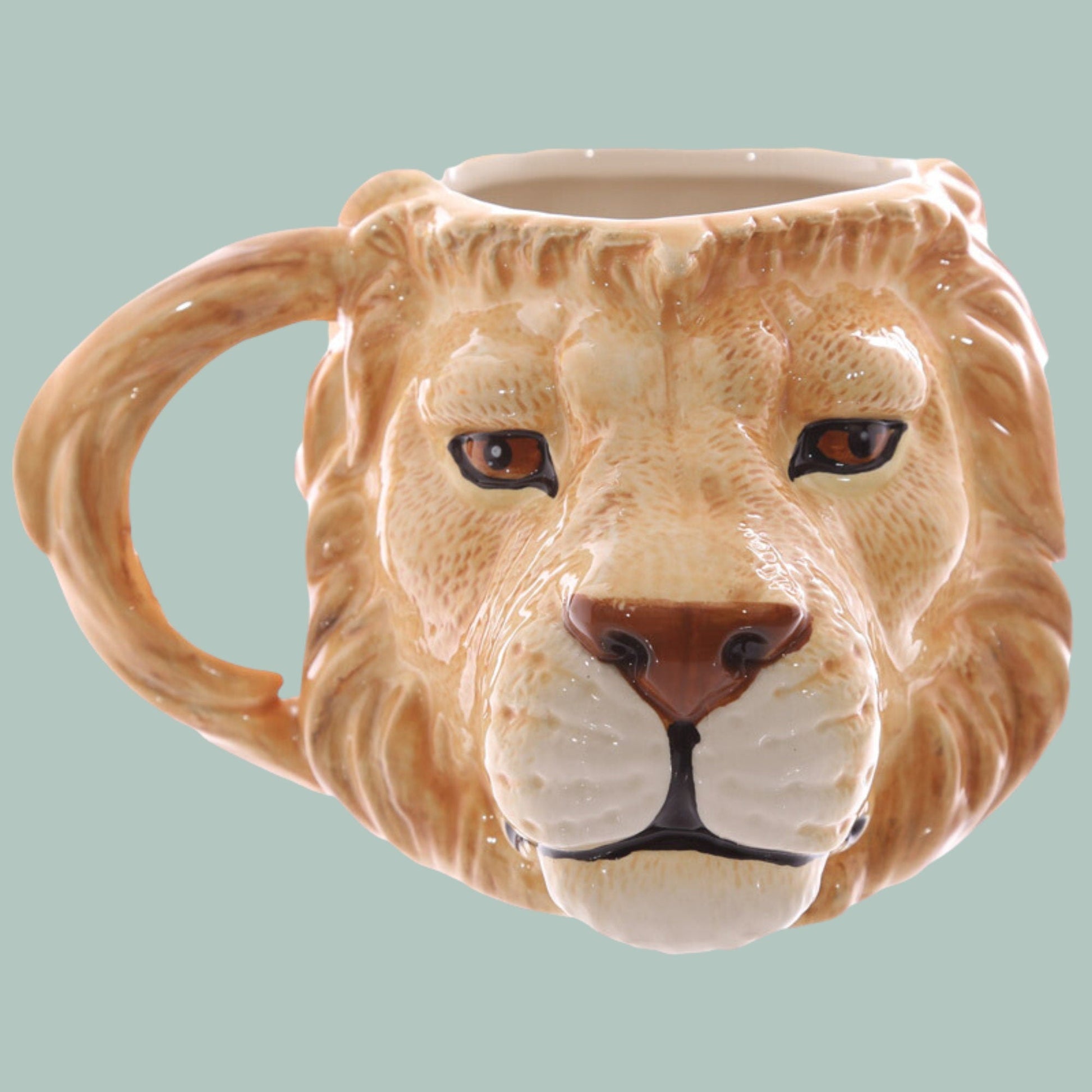 Novelty Lion Head Shaped Ceramic Mug - A Roaringly Unique Coffee Cup - The Mug GalleryMug