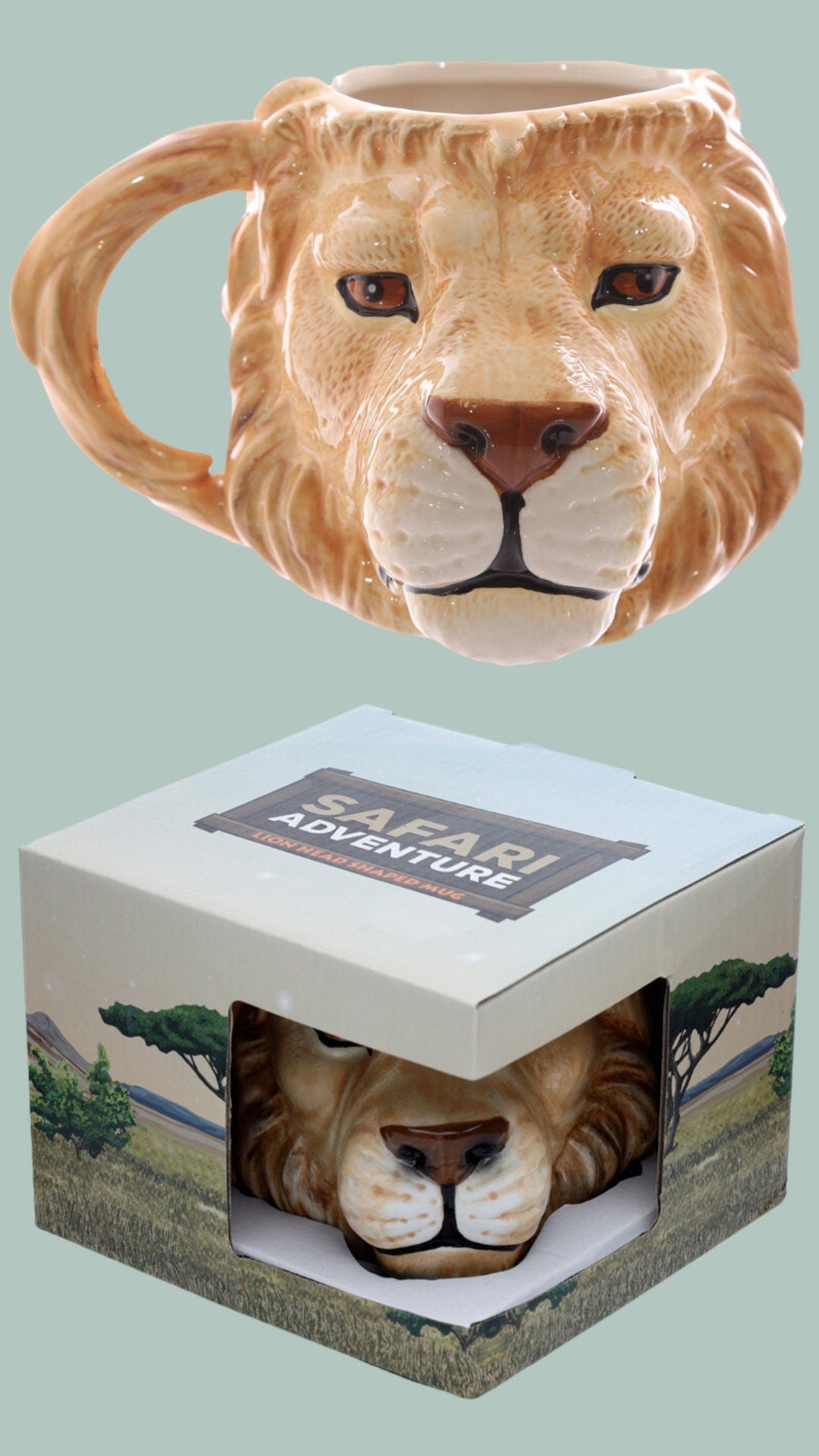 Novelty Lion Head Shaped Ceramic Mug - A Roaringly Unique Coffee Cup - The Mug GalleryMug