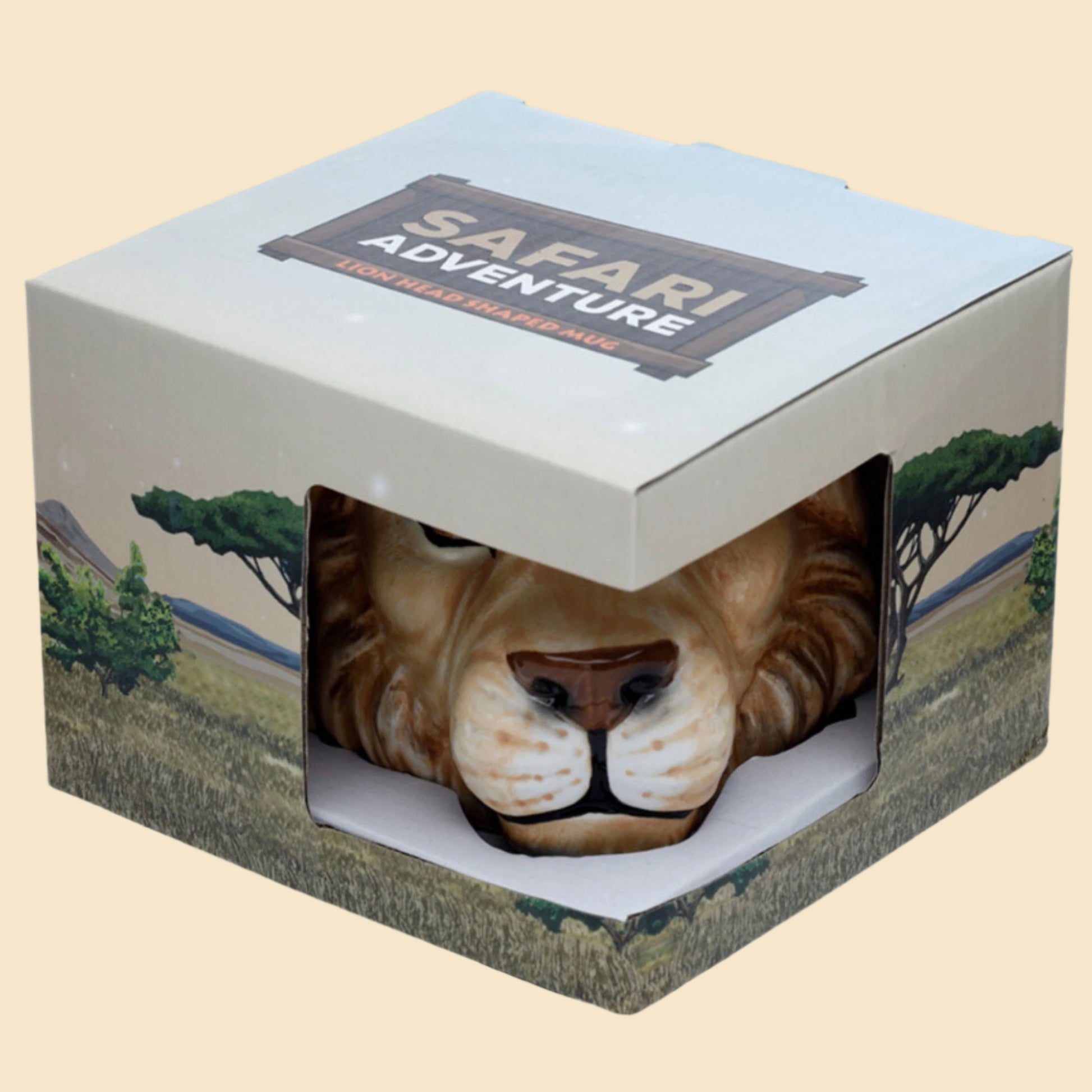 Novelty Lion Head Shaped Ceramic Mug - A Roaringly Unique Coffee Cup In Its Packaging