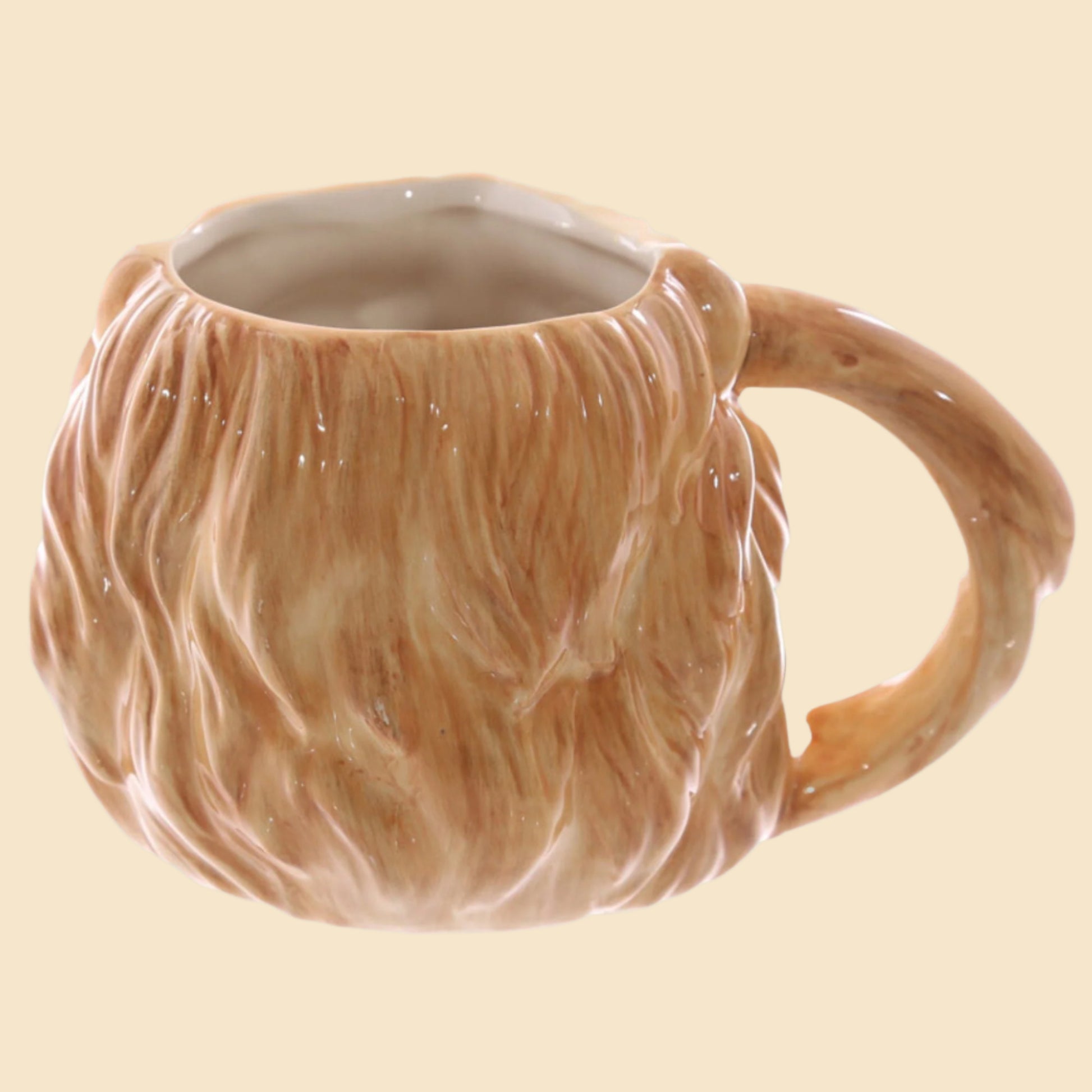 Novelty Lion Head Shaped Ceramic Mug - A Roaringly Unique Coffee Cup Left Side View