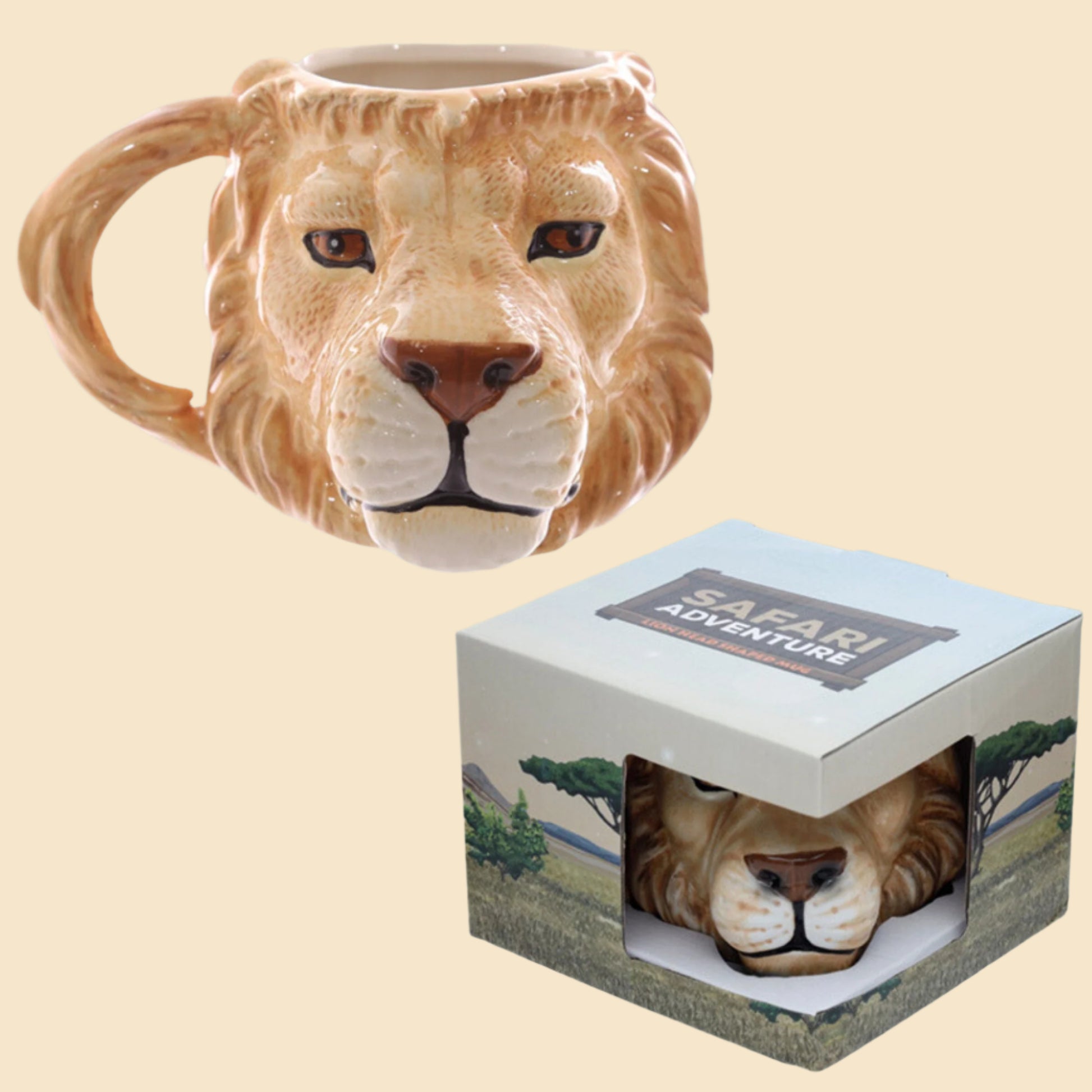 Novelty Lion Head Shaped Ceramic Mug - A Roaringly Unique Coffee Cup Mug And Its Packaging