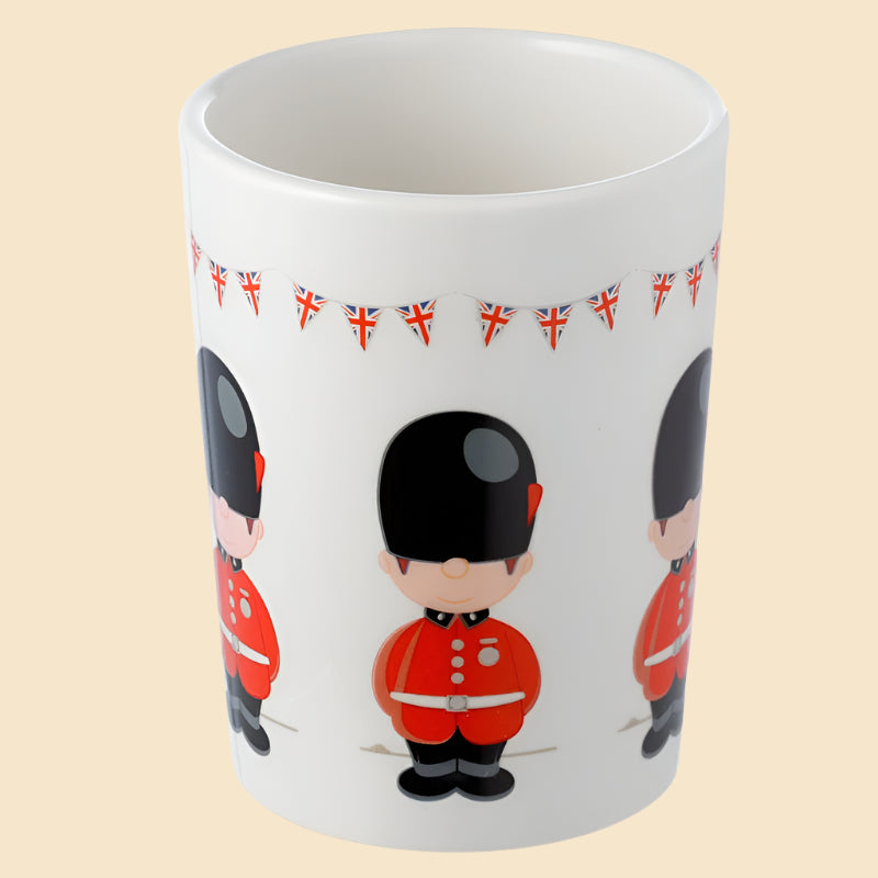 Novelty London Mug with Guardsman Shaped Handle Front View