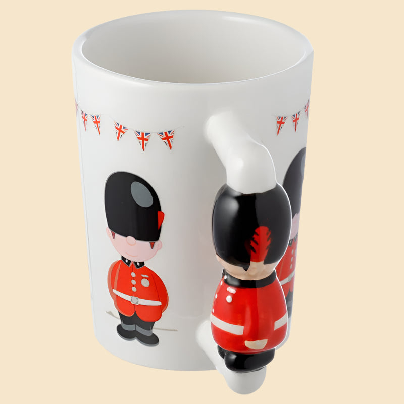 Novelty London Mug with Guardsman Shaped Handle Handle View