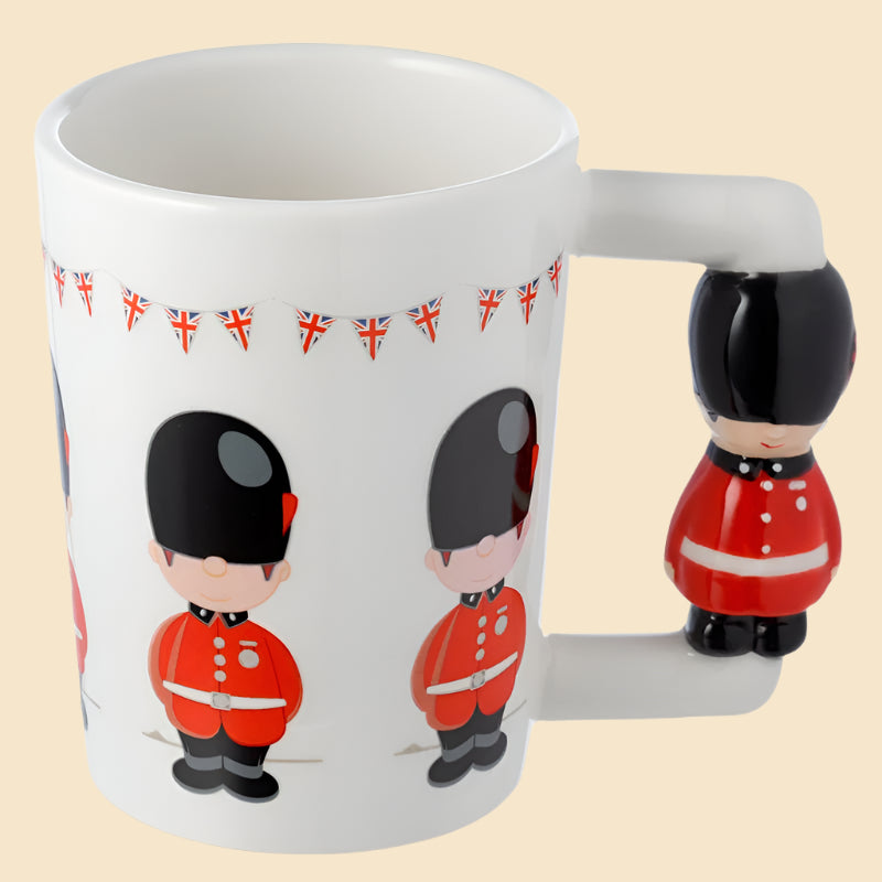 Novelty London Mug with Guardsman Shaped Handle Left Side View