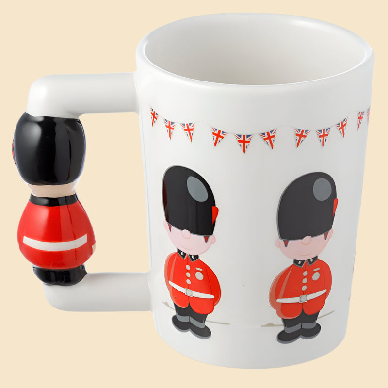 Novelty London Mug with Guardsman Shaped Handle Right Side View