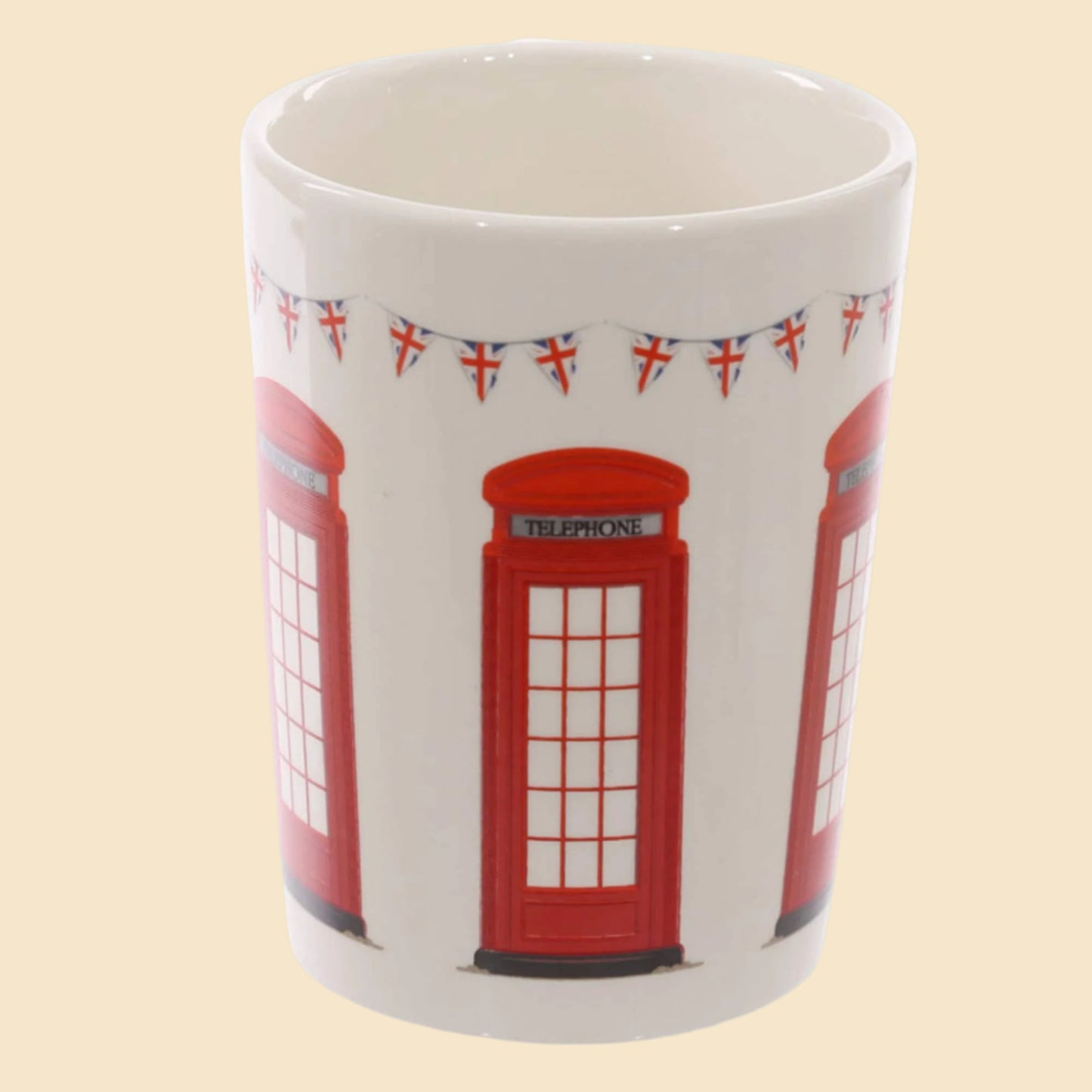 Novelty London Phone Box Handle Ceramic Mug Front View