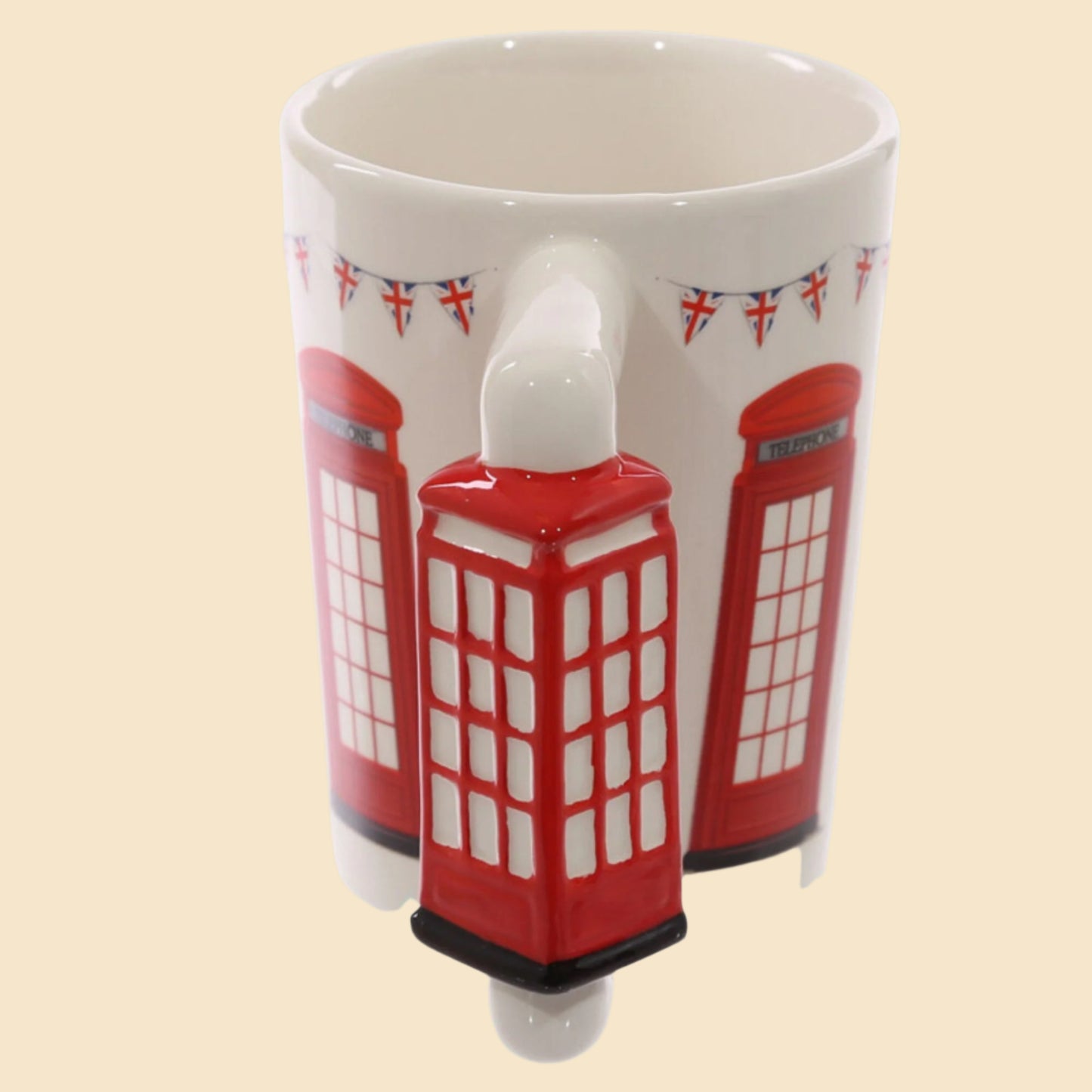 Novelty London Phone Box Handle Ceramic Mug Handle View