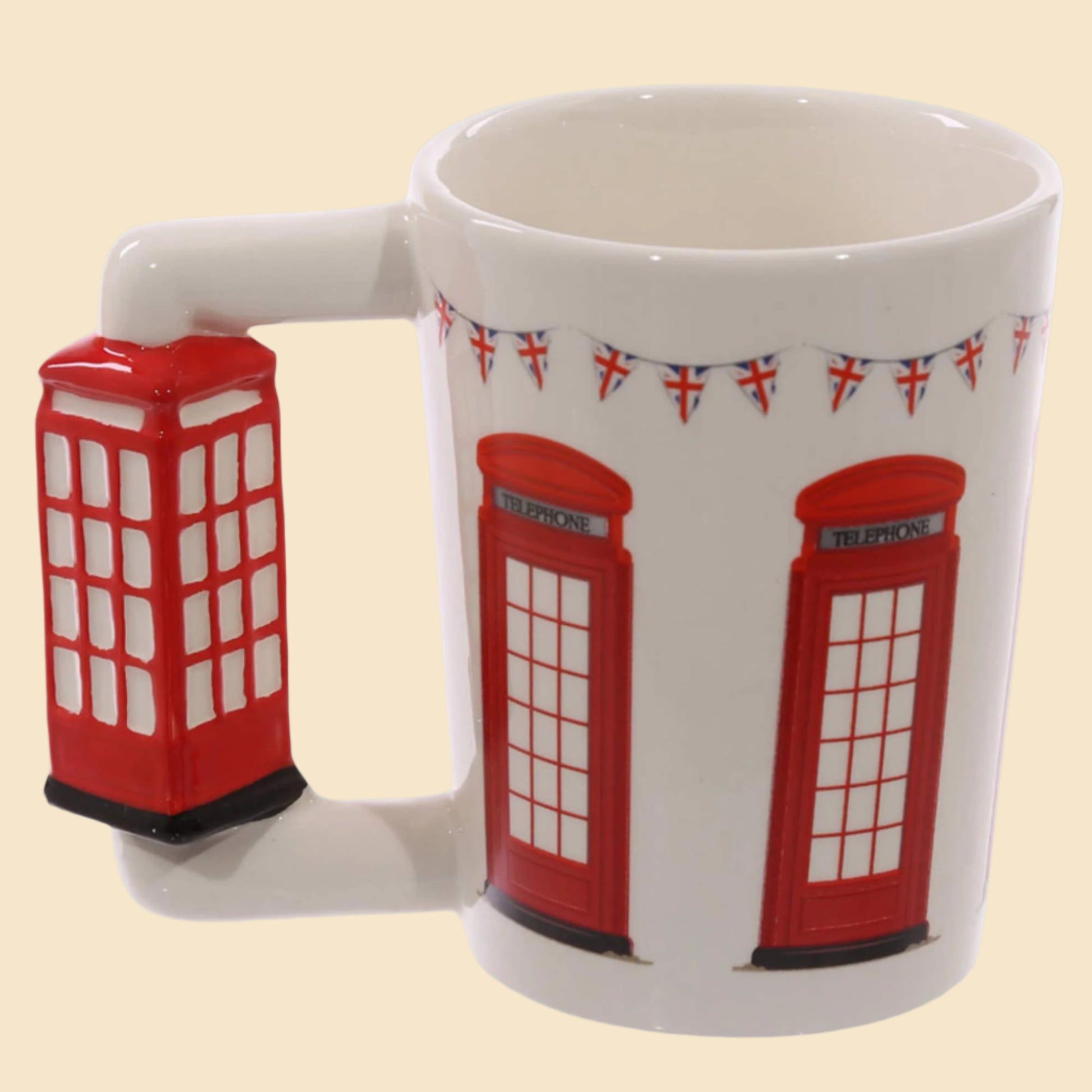 Novelty London Phone Box Handle Ceramic Mug Right Side View