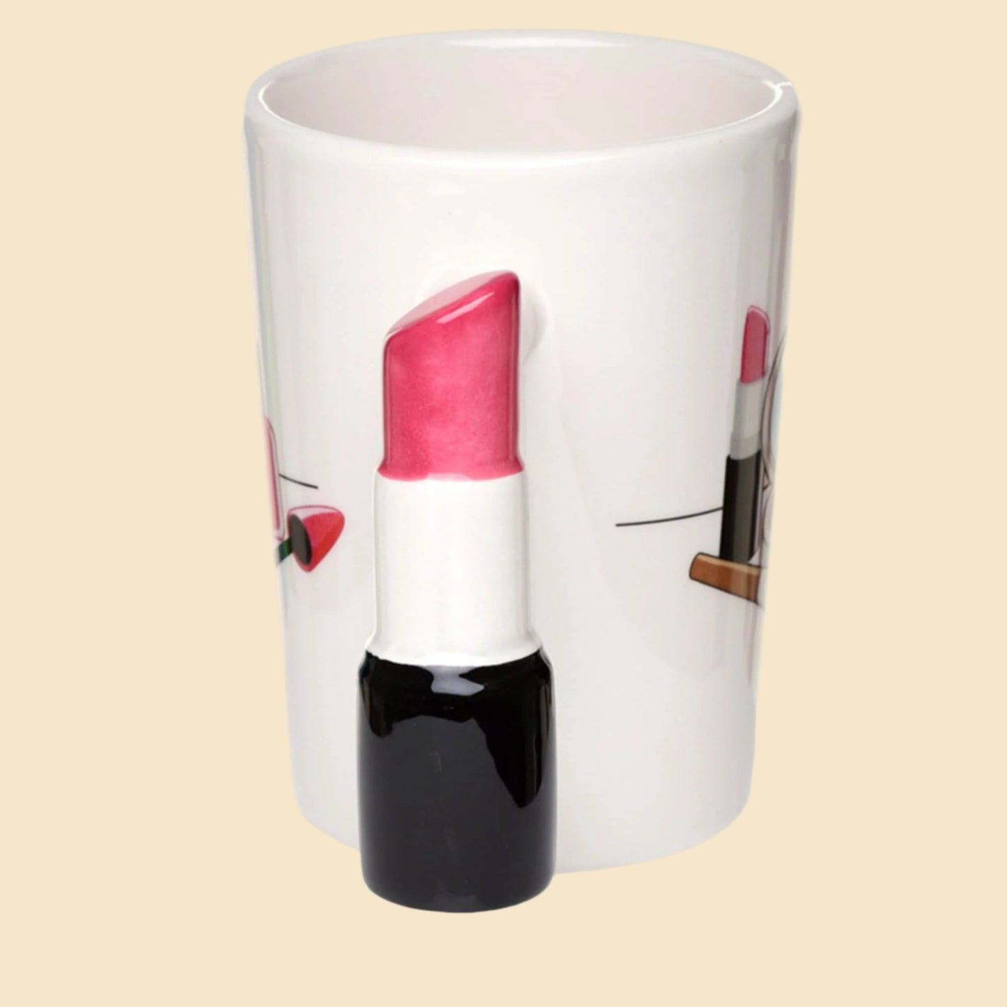 Novelty Make Up Mug with Lipstick Handle Handle View