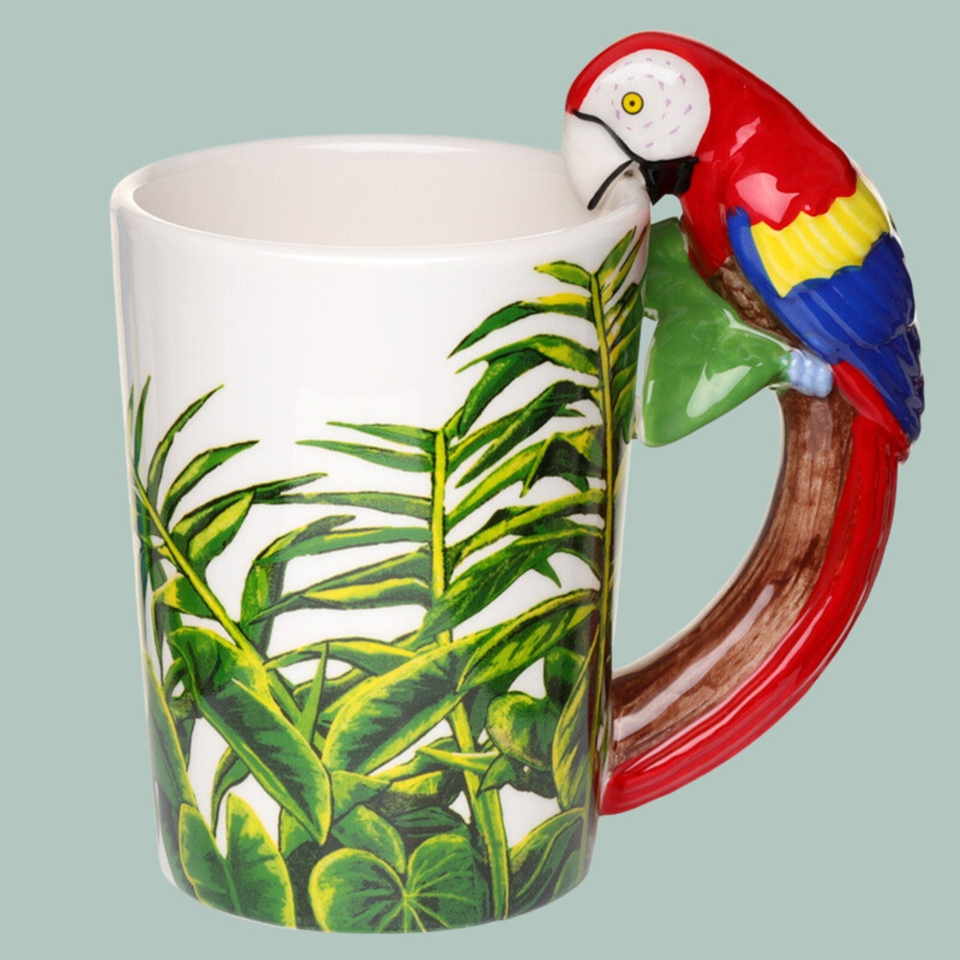 Novelty Parrot Shaped Handle Ceramic Mug - The Mug Gallery Mug