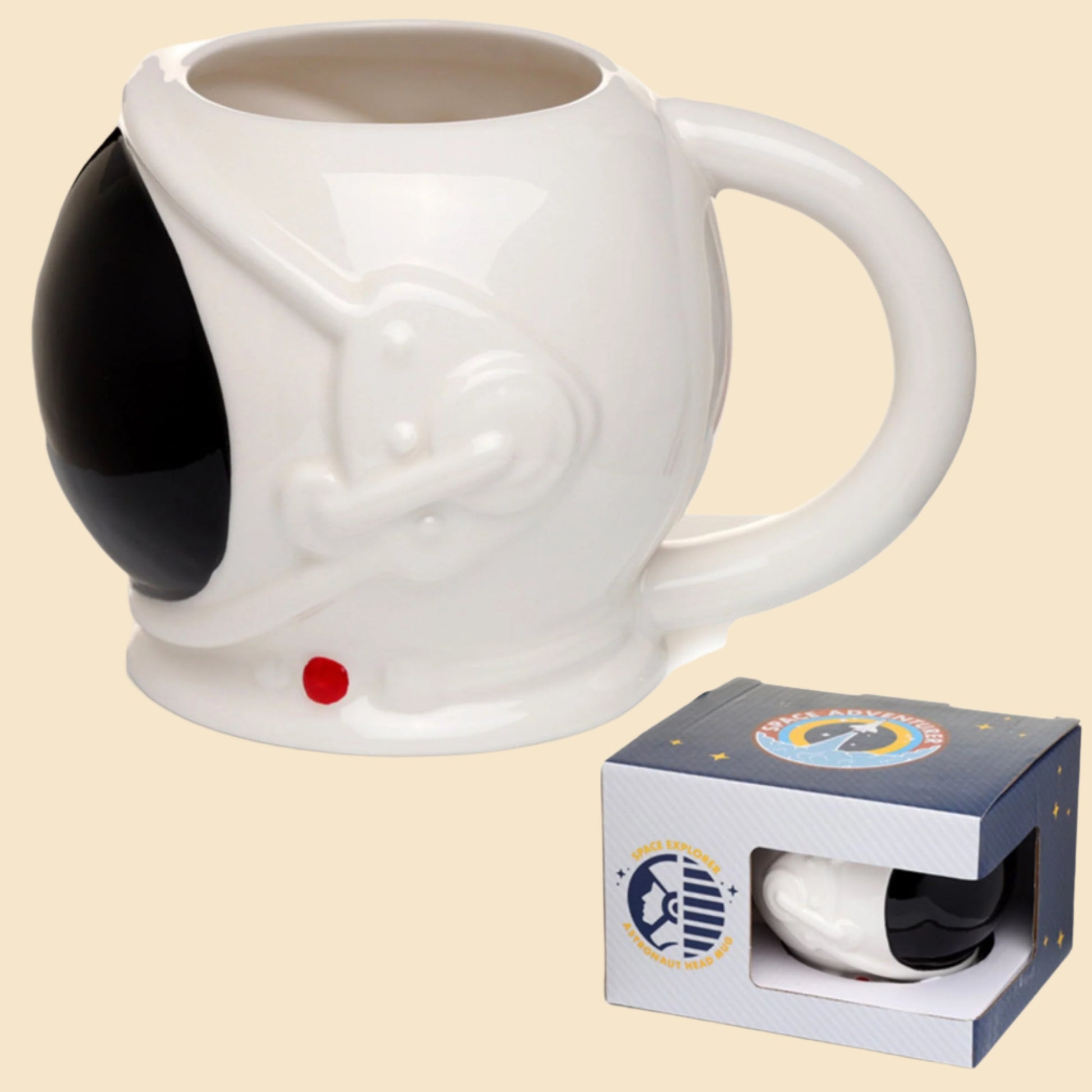 Novelty Space Helmet Shaped Ceramic Mug Mug With Packaging