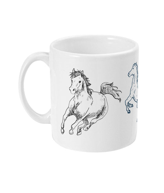 Pencil Drawn Horses Ceramic Mug - The Mug GalleryBest Selling Products