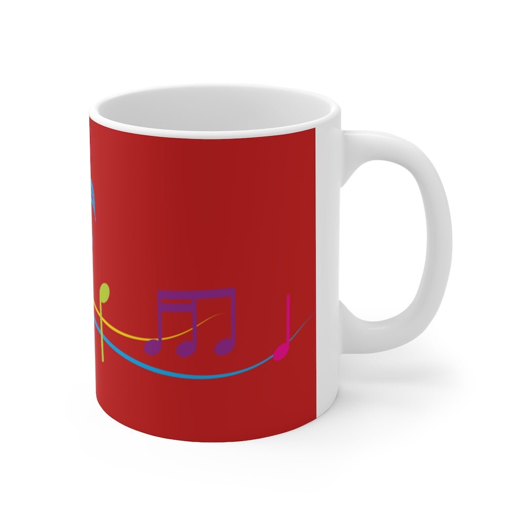 Red Musical Notes Ceramic Mug - The Mug GalleryMug