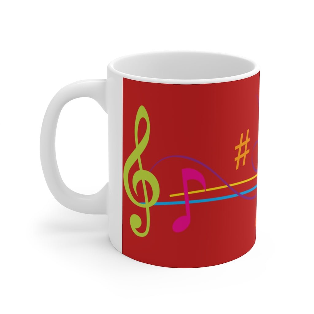 Red Musical Notes Ceramic Mug - The Mug GalleryMug