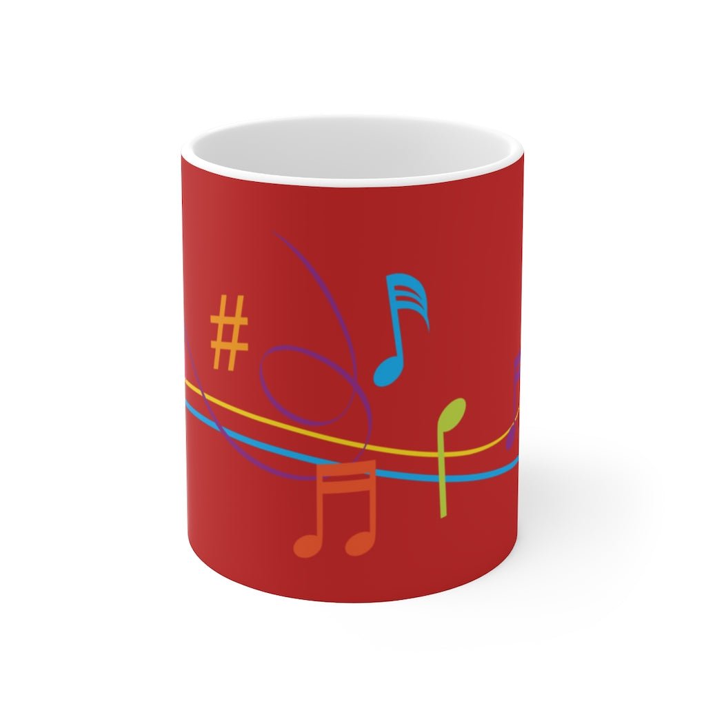 Red Musical Notes Ceramic Mug - The Mug GalleryMug