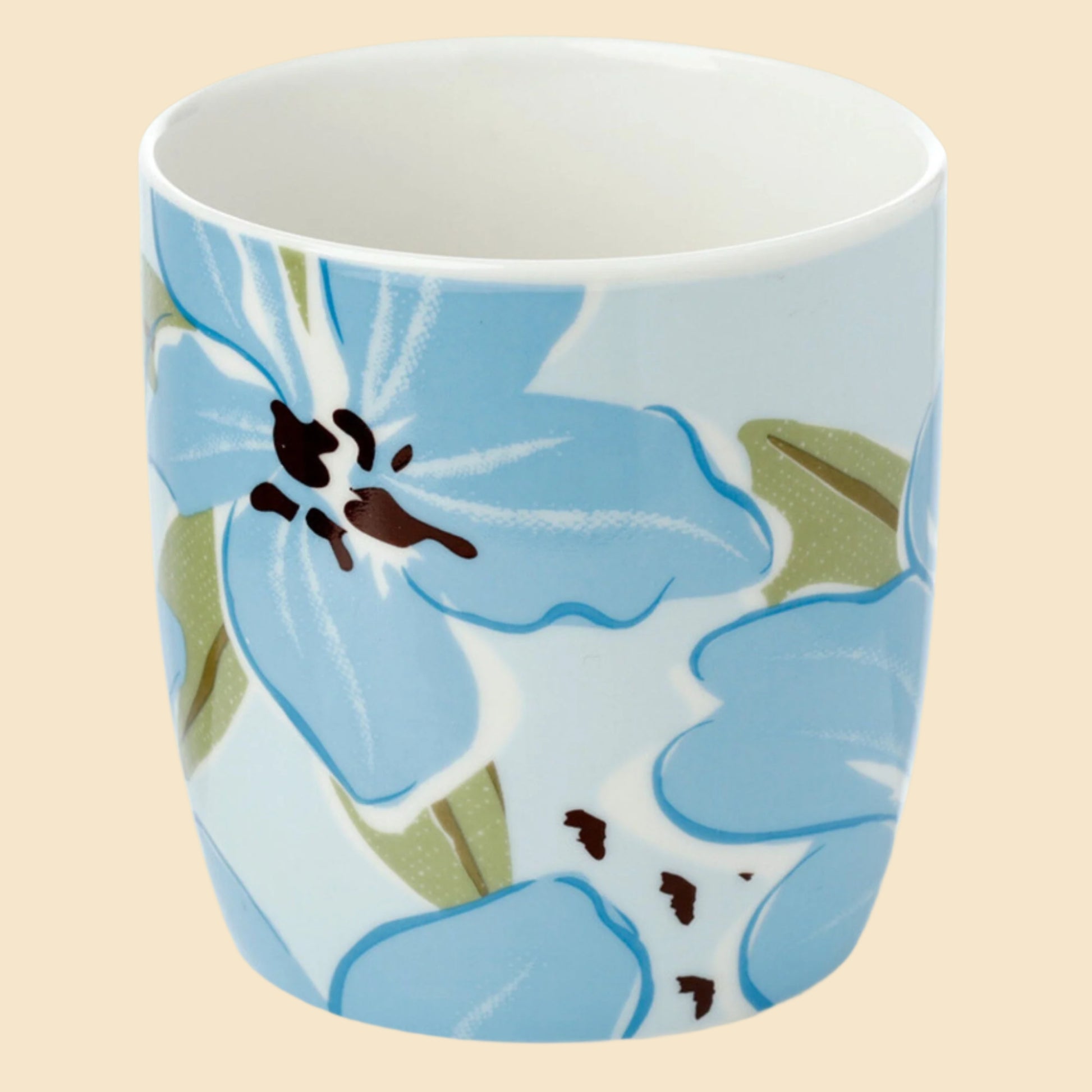 Rhododendron Porcelain Mugs Set Of Two Front View