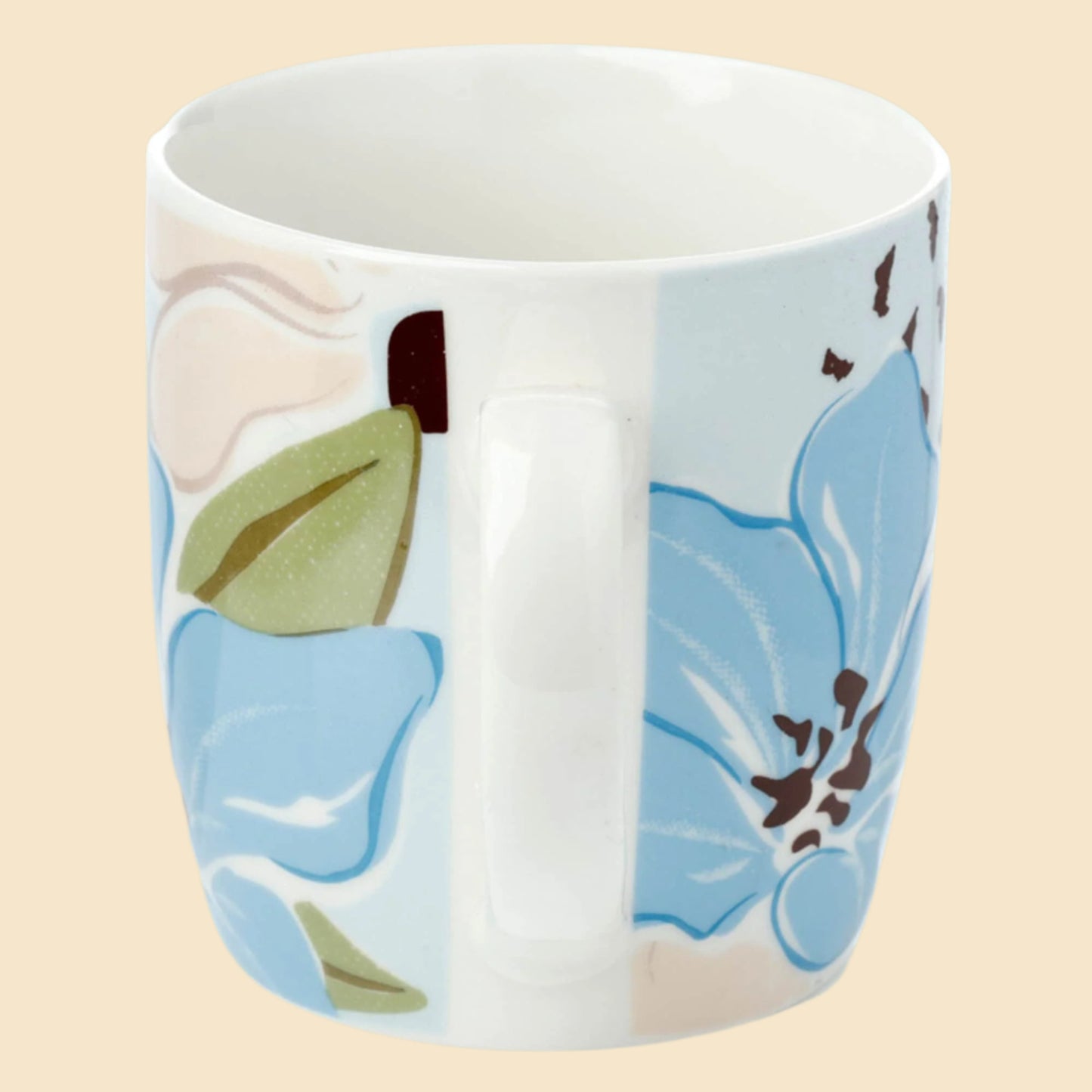 Rhododendron Porcelain Mugs Set Of Two Handle View