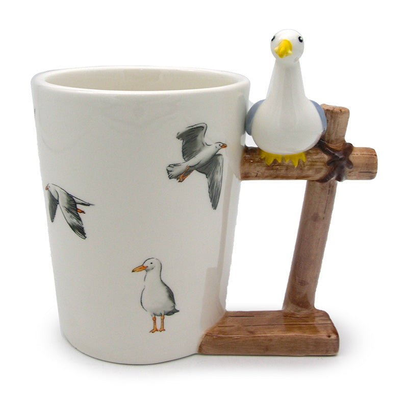 Seagull Perch - Collectable Shaped Handle Ceramic Mug - The Mug GalleryMug