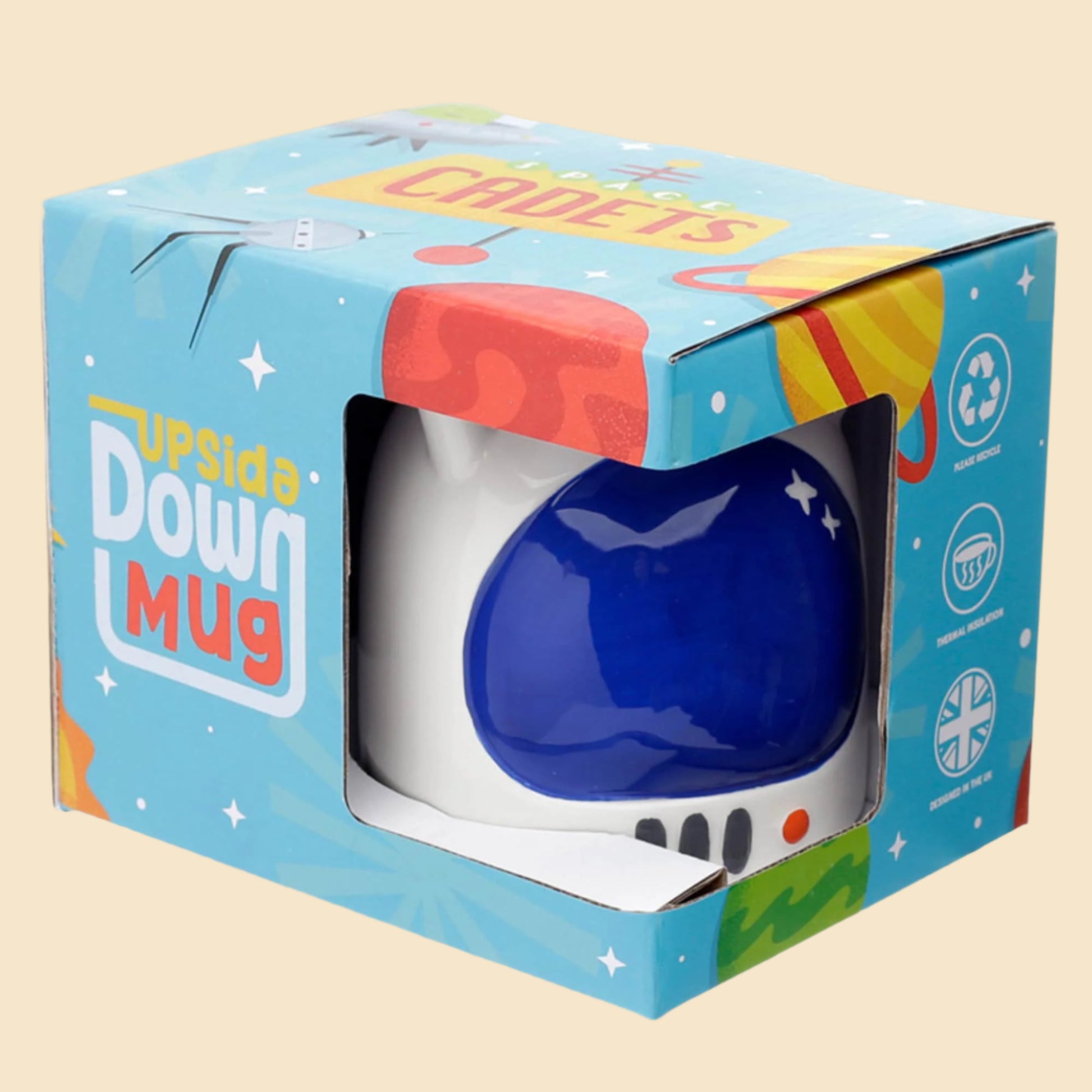 Spaceman Helmet Upside Down Mug Novelty Ceramic Mug Sci Fi Lover Gift Space Lover Present Drinkware Collectable Cute Fun In It's Packaging