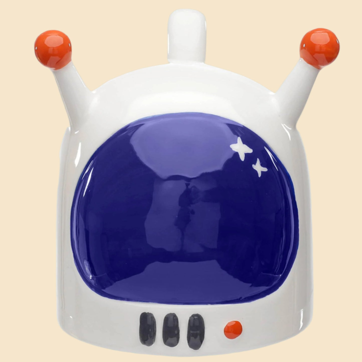 Spaceman Helmet Upside Down Mug Novelty Ceramic Mug Sci Fi Lover Gift Space Lover Present Drinkware Collectable Cute Fun Upside Down Front View