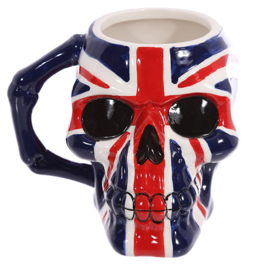 Union Jack Skull Shaped Ceramic Novelty Mug - The Mug GalleryMug