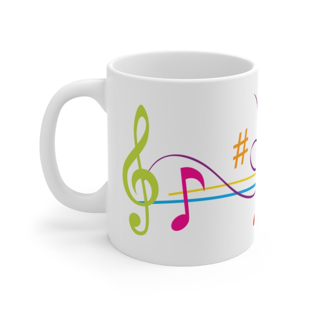 White Musical Notes Ceramic Mug - The Mug GalleryMug