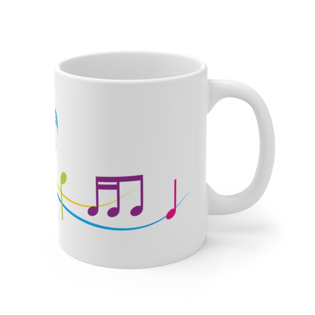 White Musical Notes Ceramic Mug - The Mug GalleryMug