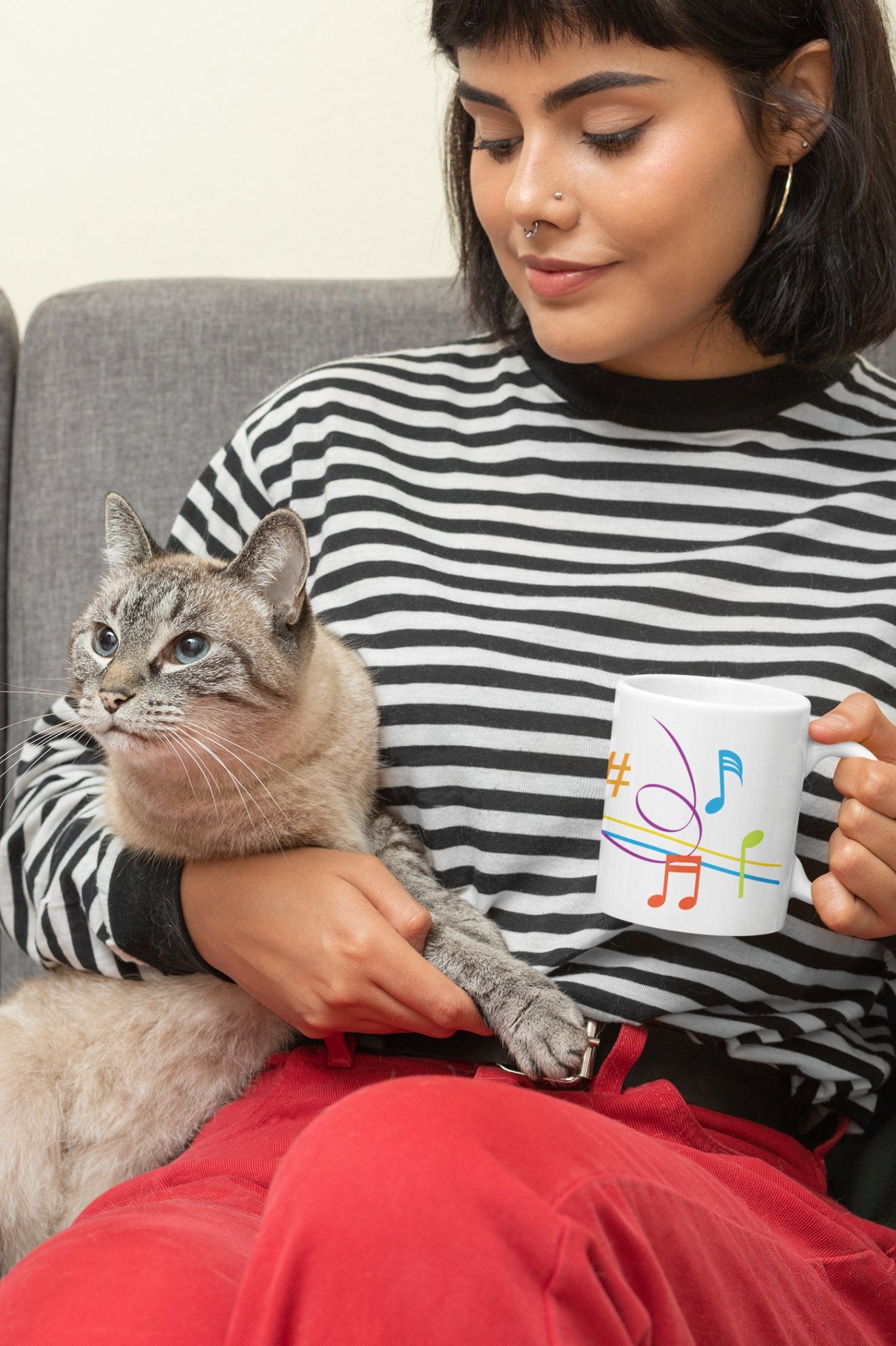 White Musical Notes Ceramic Mug - The Mug GalleryMug