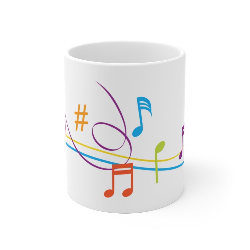 White Musical Notes Ceramic Mug - The Mug GalleryMug